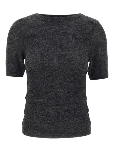 A. Roege Hove Marie Short-sleeve Gathered T-shirt In Gold