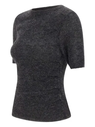 A. Roege Hove Marie Short-sleeve Gathered T-shirt In Gold