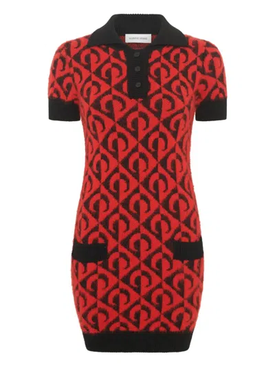 Marine Serre Moon Lozenge-knit Polo Dress In Multi