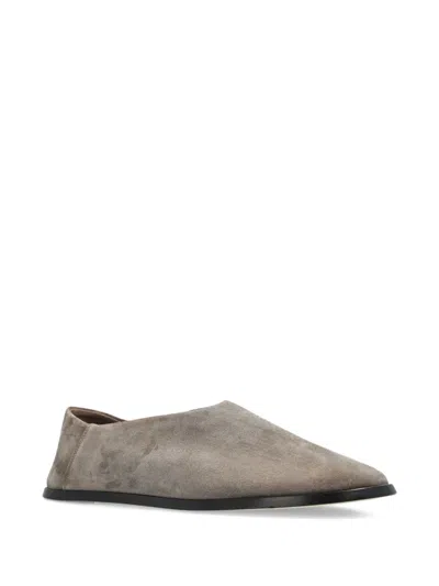 Fear Of God Suede Pointed Loafers In Gray