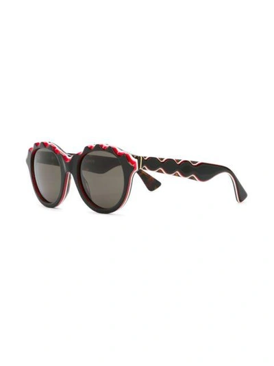 Shop Retrosuperfuture 'mona Zigzag' Sunglasses In Black