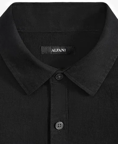 Alfani Men's Short-sleeve Solid Textured Shirt, Created For Macy's In Black