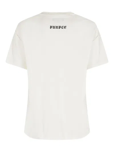 Purple Brand Graphic Crew Neck T-shirt With Short Sleeves In White