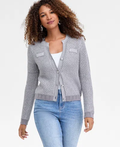 Inc International Concepts Women's Metallic Cardigan, Macy's Exclusive In Gray