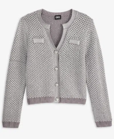 Inc International Concepts Women's Metallic Cardigan, Macy's Exclusive In Gray
