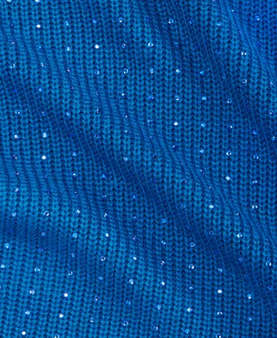 Inc International Concepts Women's Rhinestone Rib Sweater, Macy's Exclusive In Blue