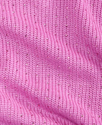 Inc International Concepts Women's Rhinestone Rib Sweater, Macy's Exclusive In Pink