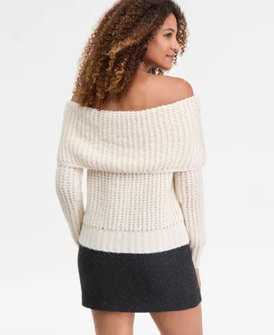 Inc International Concepts Women's Lofty Off-the-shoulder Sweater, Macy's Exclusive In White