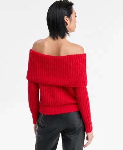 Inc International Concepts Womens Lofty Off The Shoulder Sweater P Xs Xxl Macys Exclusive In Red