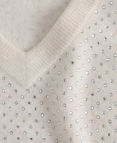 Inc International Concepts Women's Rhinestone Embellished Sweater, Macy's Exclusive In White