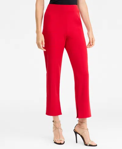 Inc International Concepts Women's High-rise Slim-leg Pants, Macy's Exclusive In Red