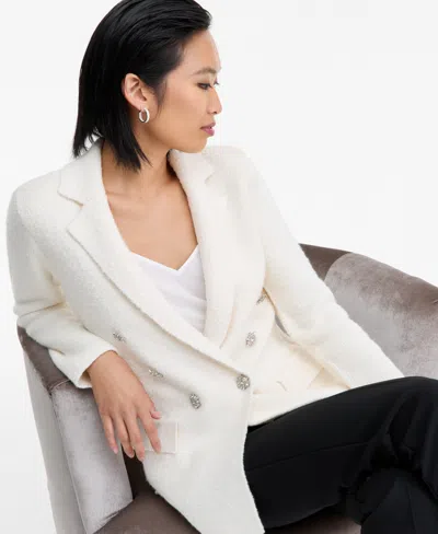 Inc International Concepts Women's Boucle Sweater Blazer, Macy's Exclusive In White