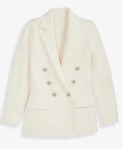 Inc International Concepts Women's Boucle Sweater Blazer, Macy's Exclusive In White