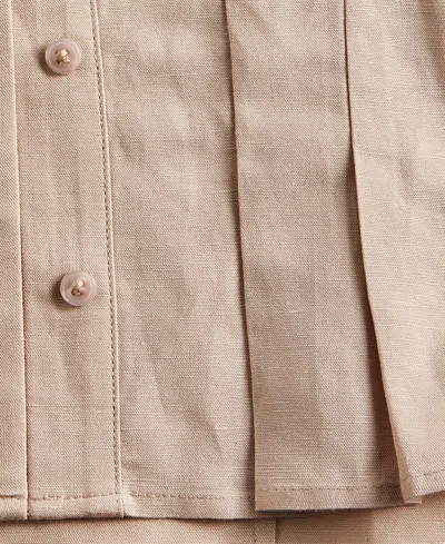 Inc International Concepts Woman's Collared Button-front Top, Macy's Exclusive In Brown