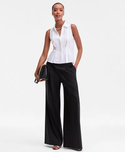 Inc International Concepts Woman's Collared Button-front Top, Macy's Exclusive In White