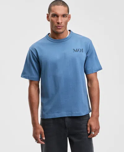 Mode Of One Men's Refreshed Relaxed Fit Short-sleeve Crewneck Graphic T-shirt, Macy's Exclusive In Blue