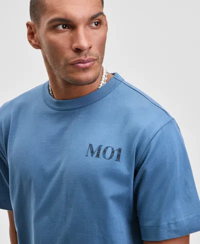 Mode Of One Men's Refreshed Relaxed Fit Short-sleeve Crewneck Graphic T-shirt, Macy's Exclusive In Blue