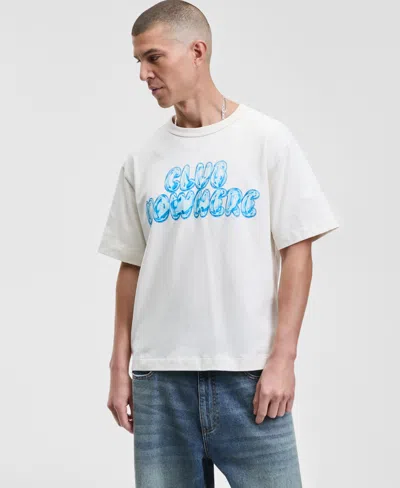 Mode Of One Men's Club Nowhere Relaxed Fit Short Sleeve Crewneck Graphic T-shirt, Macy's Exclusive In Neutral