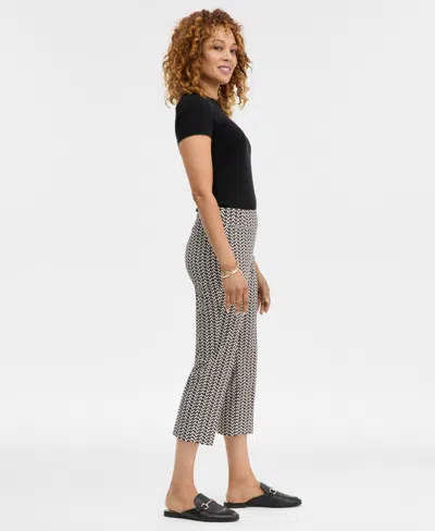 Jm Collection Women's Printed Rivet Capri Pants, Macy's Exclusive In Black
