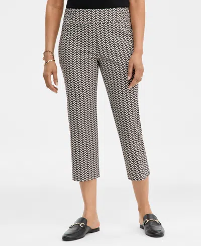Jm Collection Women's Printed Rivet Capri Pants, Macy's Exclusive In Black