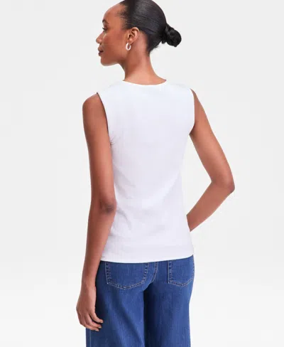 Inc International Concepts Women's Embellished Cutout Sleeveless Top, Macy's Exclusive In White