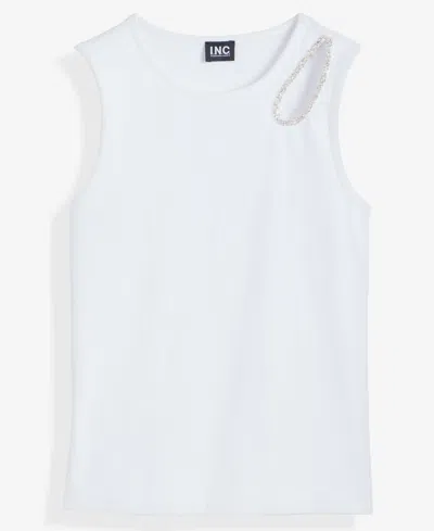 Inc International Concepts Women's Embellished Cutout Sleeveless Top, Macy's Exclusive In White