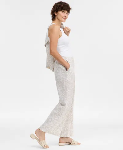 Jm Collection Women's Printed Pull-on Pants, Macy's Exclusive In White