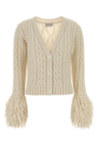 Moncler Alpaca Blend Cardigan V-neckline In White