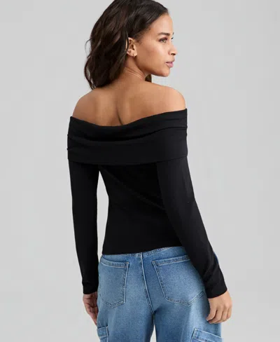 And Now This Petite Off-the-shoulder Top, Macy's Exclusive In Black