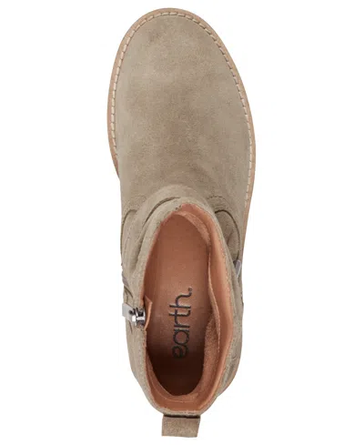 Earth Women's Thrill Buckle Strap Ruched Booties In Brown