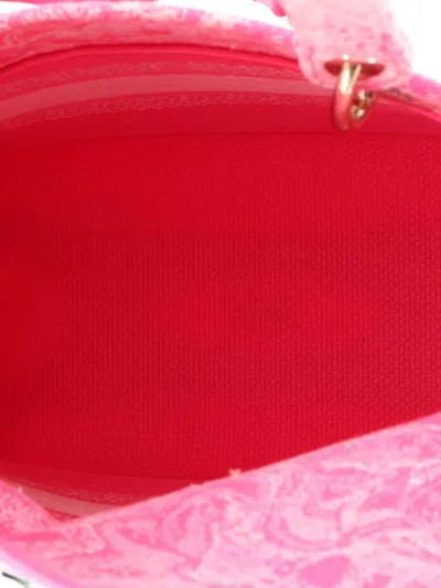 Pre-owned Dior Toile De Jouy Lady D-lite Bag Embroidered Canvas Tote Bag In Pink