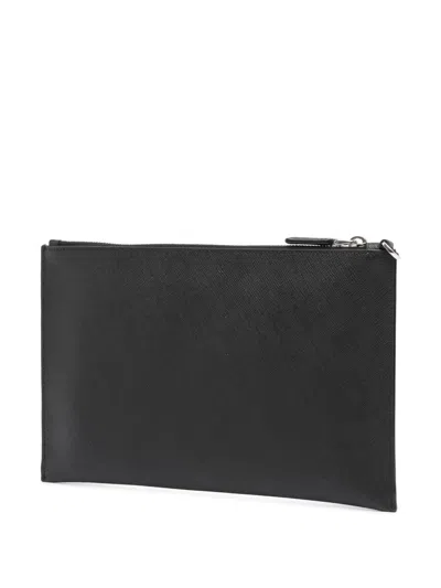 Pre-owned Prada 2013-2025 Saffiano Clutch Bag In Black