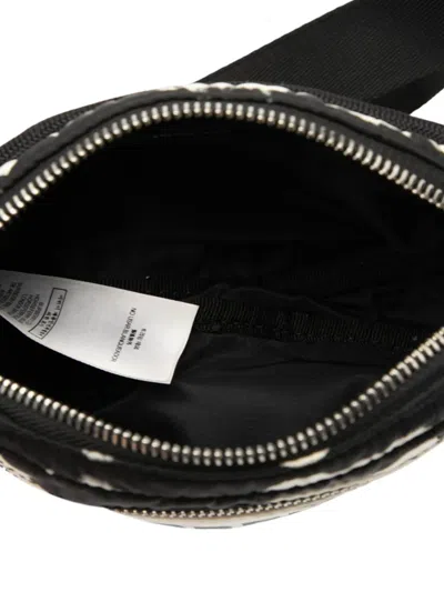 Pre-owned Burberry 2010-2025 Zebra Print Nylon Logo Cannon Belt Bag In Black
