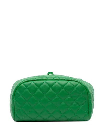 Pre-owned Chanel 2016-2017 Small Lambskin Urban Spirit Backpack In Green