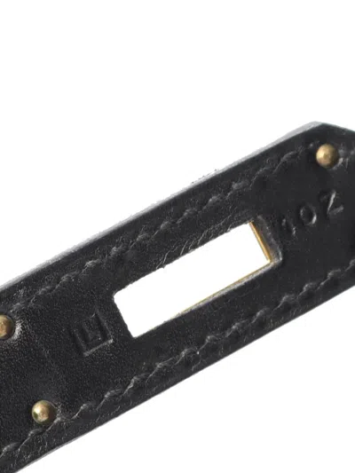 Pre-owned Hermes 2008 Box Calf Kelly Ii Sellier 32 Handbag In Black