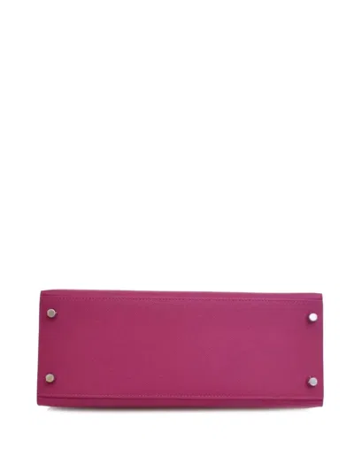 Pre-owned Hermes 2018 Epsom Kelly Ii Sellier 28 Satchel In Purple