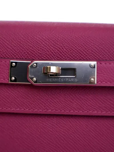 Pre-owned Hermes 2018 Epsom Kelly Ii Sellier 28 Satchel In Purple