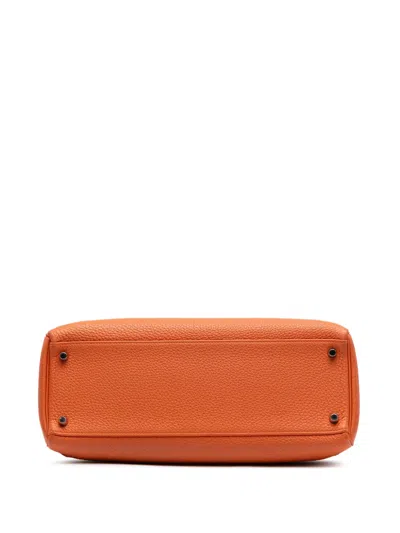 Pre-owned Hermes 2014 Togo Kelly Ii Retourne 35 Satchel In Orange