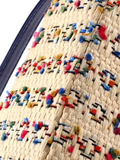 Pre-owned Dior Lady  Bag Woven Raffia With Tweed And Leather Medium Tote Bag In Neutral