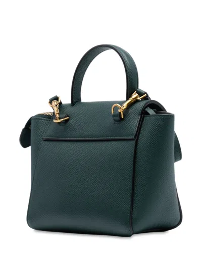 Pre-owned Celine 2010-2025 Pico Grained Calfskin Belt Bag Satchel In Green