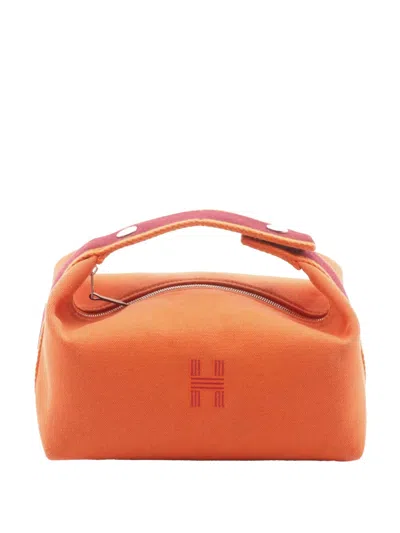 Pre-owned Hermes 2010-2025 Canvas Bride A Brac Pm Handbag In Orange