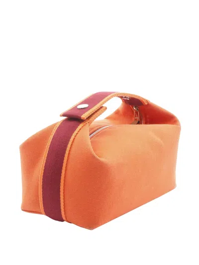 Pre-owned Hermes 2010-2025 Canvas Bride A Brac Pm Handbag In Orange