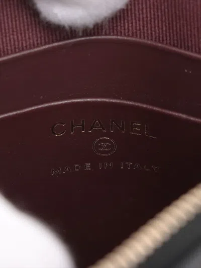 Pre-owned Chanel 2021-2025 Mini Cc Quilted Caviar Clutch On Chain Crossbody Bag In Black