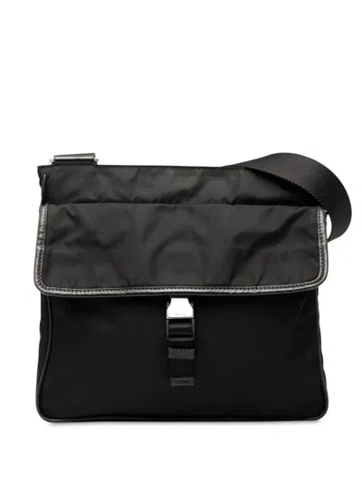 Pre-owned Prada 2013-2025 Tessuto Zip Top Crossbody Bag In Black