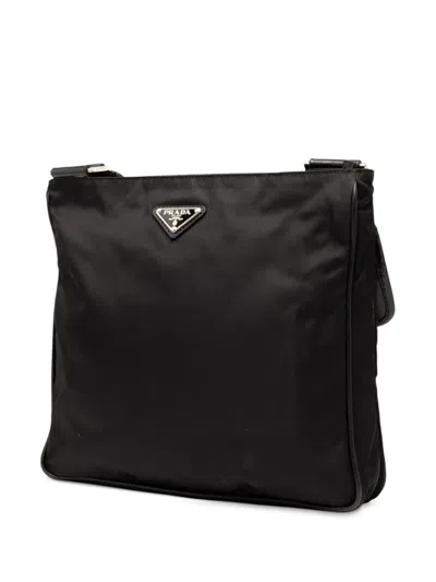 Pre-owned Prada 2013-2025 Tessuto Zip Top Crossbody Bag In Black