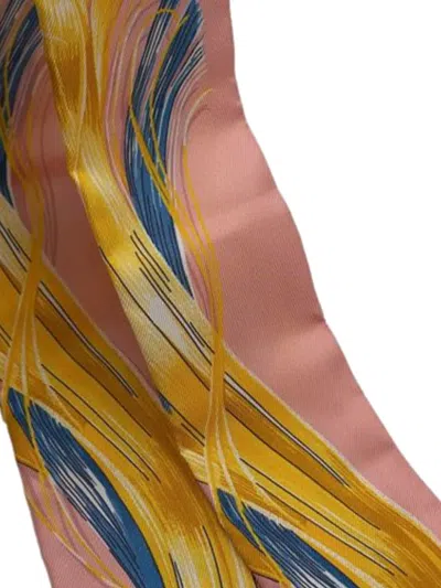 Pre-owned Hermes 2019-2025 Cavalcades Silk Twilly Scarf Scarves In Pink