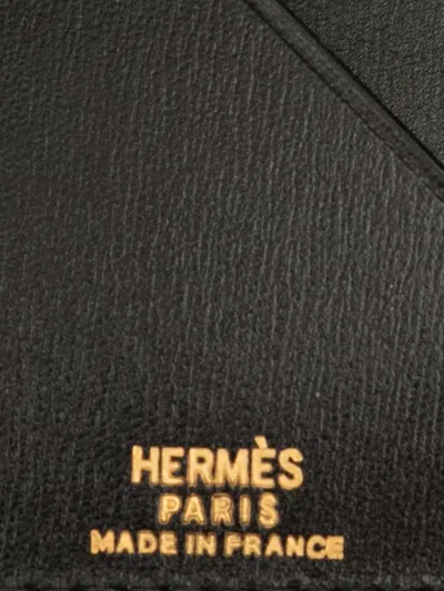 Pre-owned Hermes 1995 Box Calf Agenda Cover In Black