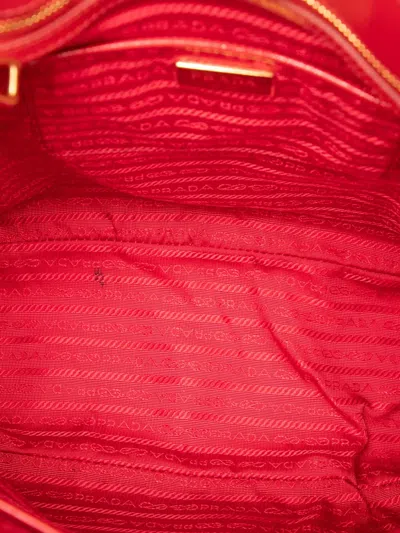 Pre-owned Prada 2010-2025 Large Saffiano Vernice Galleria Satchel In Red