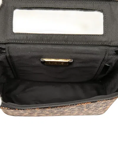 Pre-owned Loewe 20th Century Perforated Leather Leopard Print Vanity Bag In Black