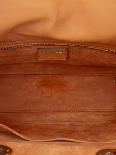 Pre-owned Dior 2017 Large Ultra Matte Calfskin Cannage Embossed Lady  Satchel In Brown